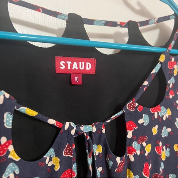 STAUD Mushroom Print Long Sleeve Maxi  Dress 10 - Picture 13 of 14